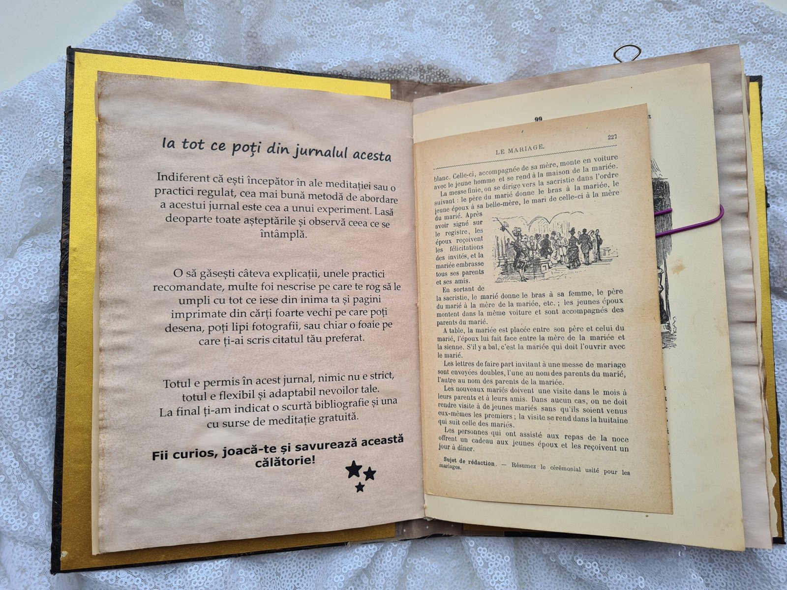 urnal de introspecție handmade pictat manual